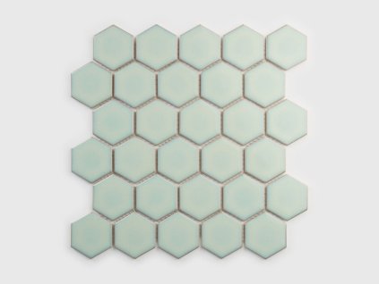 mozaika hexagon velky zelena mechove lesk 01