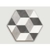 hexagon cube b&w dlazba kremova sestiuhelnikova matna 01
