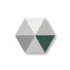 hexa triangle cementova dlazba handmade sedo zelena