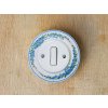 vypinac zvonek pomnenka H keramicky porcelanovy bily malovany selsky 01