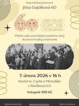Zveme vás na výjimečný koncert Sboru přátel zpěvu @permonikchoir, věnovaný památce naší Jitky Gajdíkové při příležitosti...