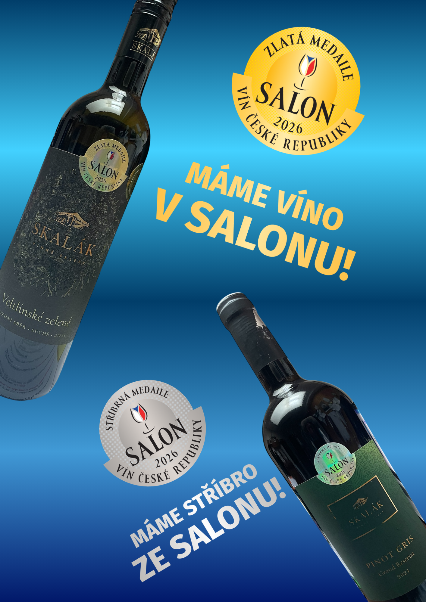 Zlato a stříbro ze Salonu vín 2026