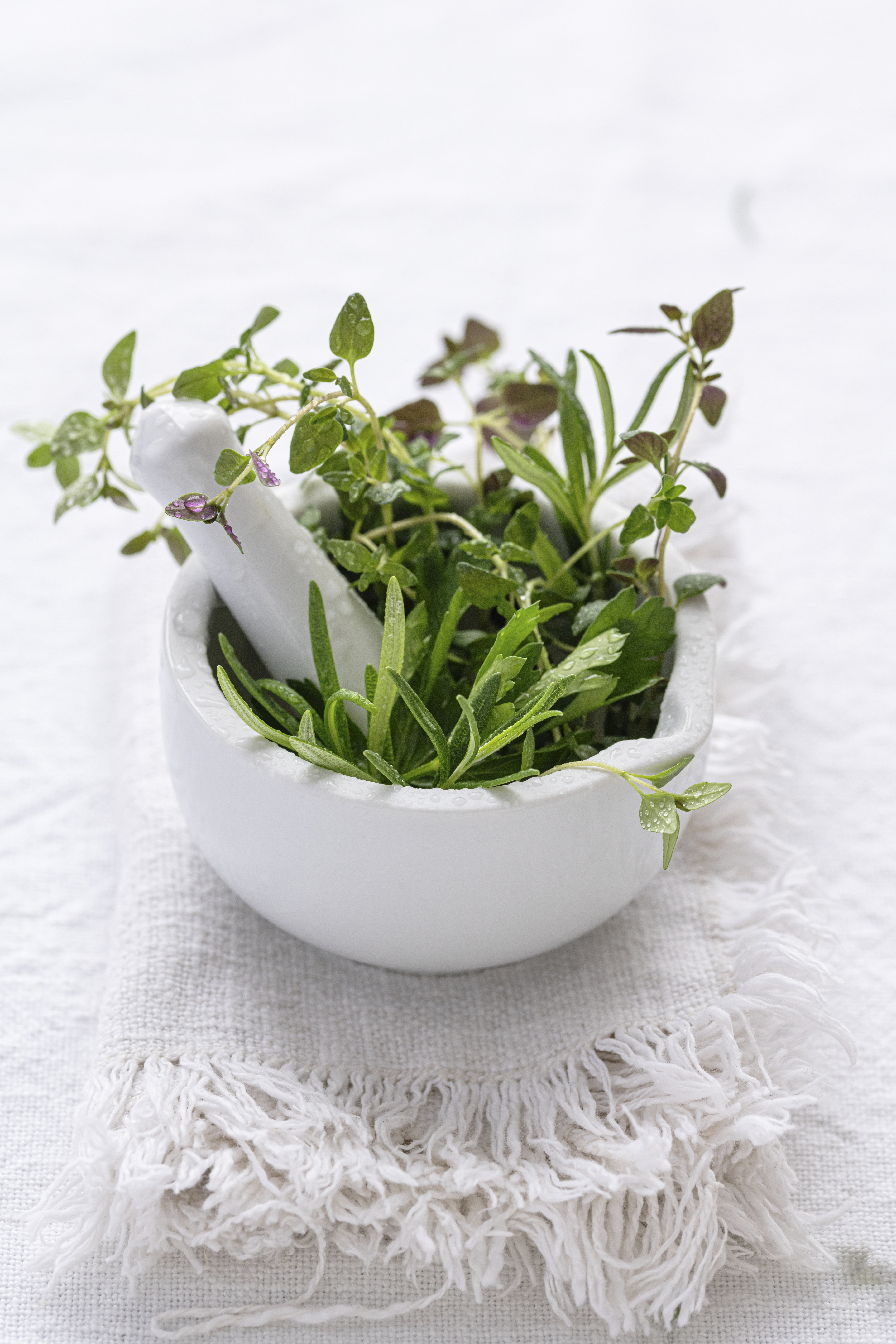 green-herbs-mortar-food-photography