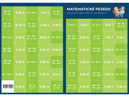 Obrázkové pexeso dělení se zbytkem se závorkami A3