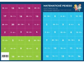 Obrázkové pexeso odčítání do 20 A3