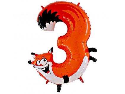 Fóliová číslice liška 3 - 102cm