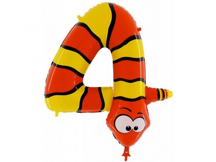 Fóliová číslice had 4 - 102cm