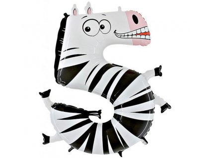 Fóliová číslice zebra 5 - 102cm