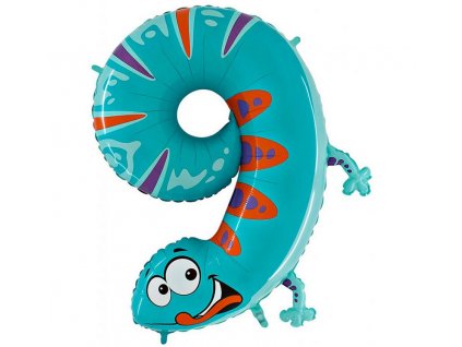 Fóliová číslice ještěrka 9 - 102cm