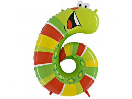 Fóliová číslice housenka 6 - 102cm