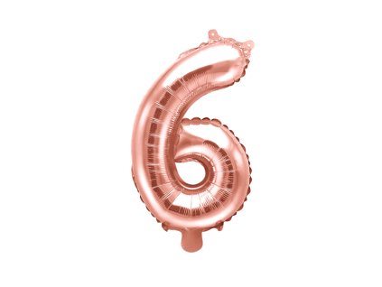 Foliová číslice - rose gold 6 - 35cm