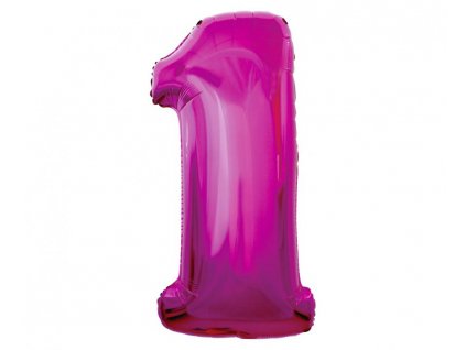Fóliová číslice tmavě růžová 1 - 92cm