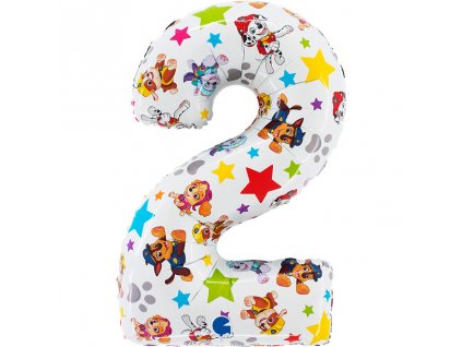 Fóliový balónek číslice 2 Tlapková Patrola