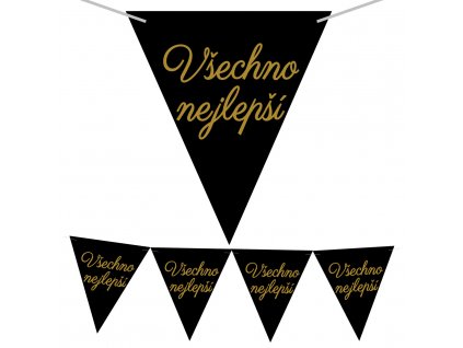 Vlaječková girlanda Všechno nejlepší