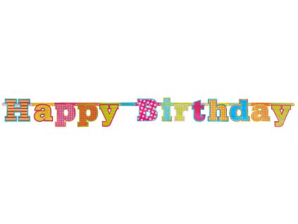 Závěsný banner Happy Birthday třpitivý