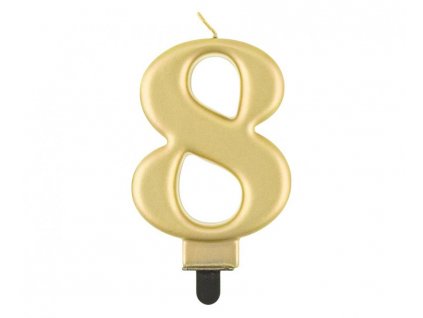 Svíčka dortová zlatá 8