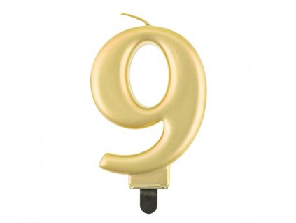 Svíčka dortová zlatá 9