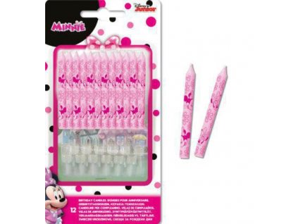 Dortové svíčky Minnie Mouse 12ks