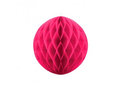 Dekorační papírová koule Honeycomb tmavě růžová