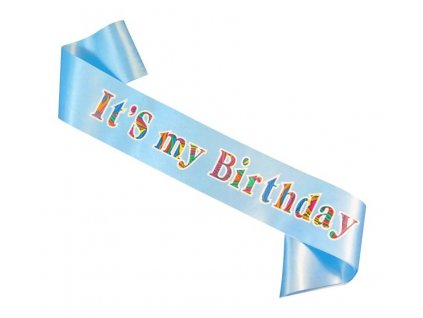 Šerpa ,,It´s my Birthday%22 světle modrá