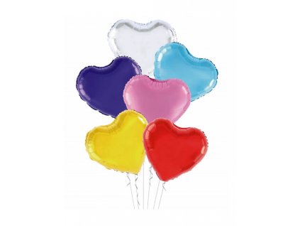 Fóliový balónek srdce MIX 6ks 45cm