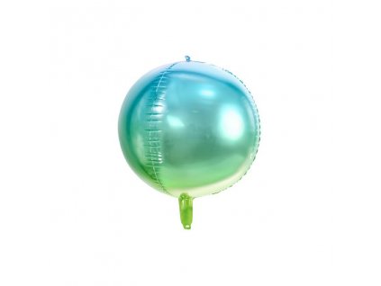 Fóliový balónek koule ombre modro zelená