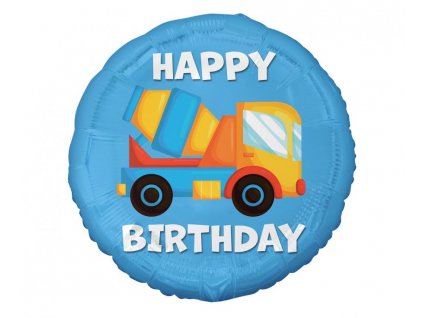 Fóliový balónek kruh Happy Birthday Míchačka