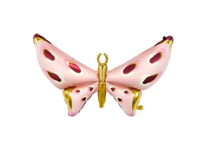 Fóliový balónek Motýl růžovo zlatý