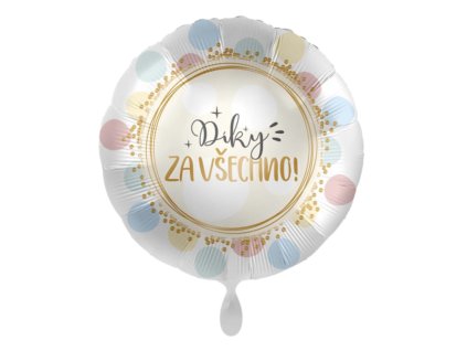 Fóliový balónek kruh Díky za všechno