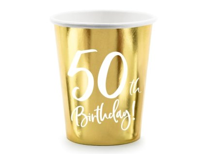 Papírové kelímky zlaté 50.narozeniny