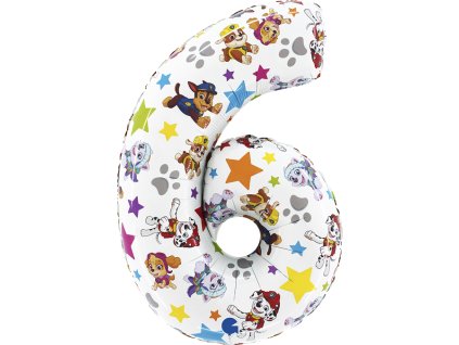 Fóliový balónek číslice 6 Tlapková Patrola
