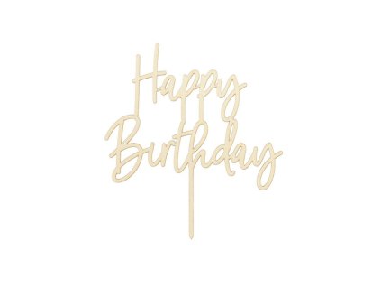 Zápich do dortu dřevěný Happy Birthday