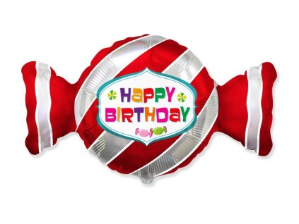 Fóliový balónek bonbón Happy Birthday