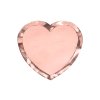 Papírové talířky srdce rosegold