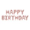 Fóliový balónkový nápis HAPPY BIRTHDAY rosegold