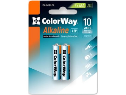 ColorWay alkalická baterie AAA/ 1.5V/ 2ks v balení/ Blister