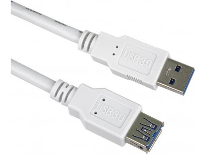 Prodlužovací kabel USB 3.0 Super-speed 5Gbps A-A, MF, 9pin, 3m bílá