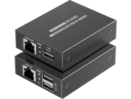 HDMI KVM extender 4K a FULL HD 1080p na 70m s přenosem USB