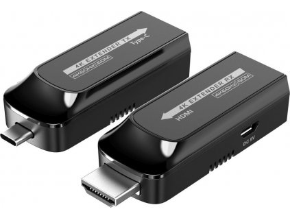 USB-C na HDMI extender přes Cat5e/6/6a 4K@60Hz na 60m