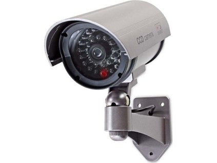 NEDIS atrapa bezpečnostní kamery s infračervenou LED/ bullet/ IP44/ venkovní/ šedá