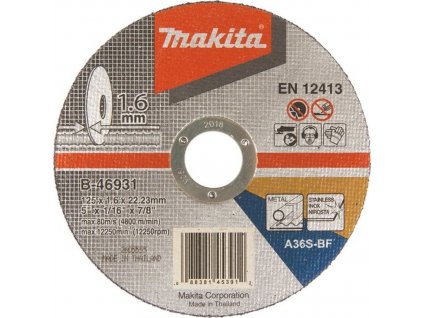 Makita B-46931 řezný kotouč 125x1.6x22 nerez