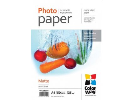 ColorWay fotopapír matný 135g/m2, A4/ 50 listů