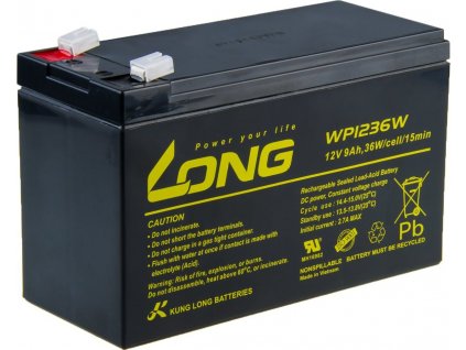 Long 12V 9Ah olověný akumulátor HighRate F2 (WP1236W)