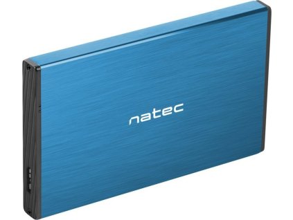 Natec Externí box pro HDD 2,5" USB 3.0 Rhino Go, modrý, hliníkové tělo