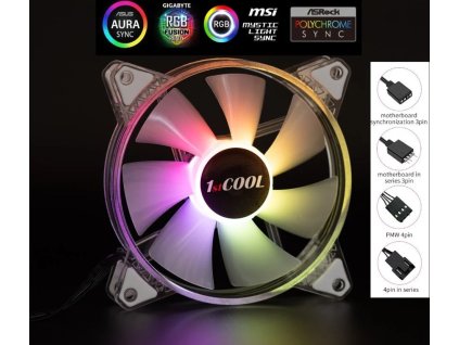 1stcool aura evo argb pwm crystal 12cm ventilator ien491779