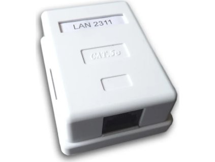 datacom datova zasuvka utp cat5e 1xrj45 na omitku bila ien245120