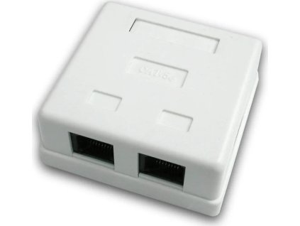 datacom datova zasuvka stp cat5e 2xrj45 na omitku bila ien245130