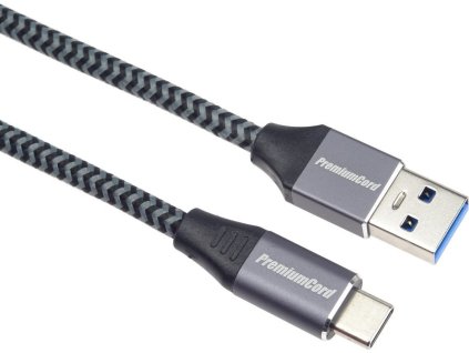 PremiumCord kabel USB-C - USB 3.0 A (USB 3.1 generation 1, 3A, 5Gbit/s) 2m