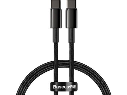 baseus tungsten gold rychlonabijeci datovy kabel usb c na usb c 100w 1m cerna ien482686