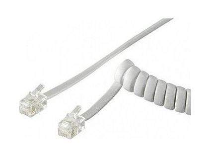 Kabel telefonní sluchátkový kroucený 4 žíly 4m - bílý